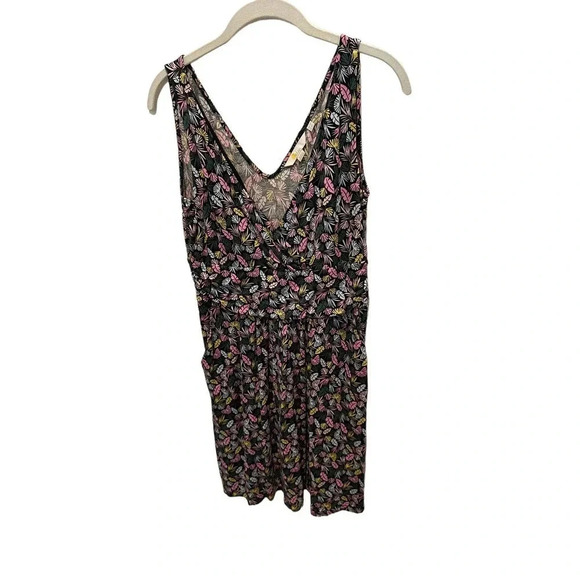 Boden‎ Effie V-Neck Sleeveless Jersey Dress Knee Length Leaf Wildflower Sprig 8P - Picture 2 of 6